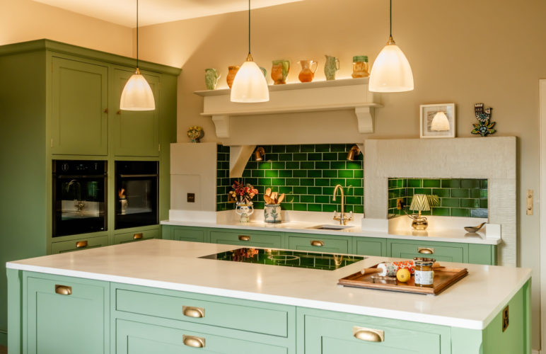 In-Frame Lewis Ash Painted Breakfast Room Green