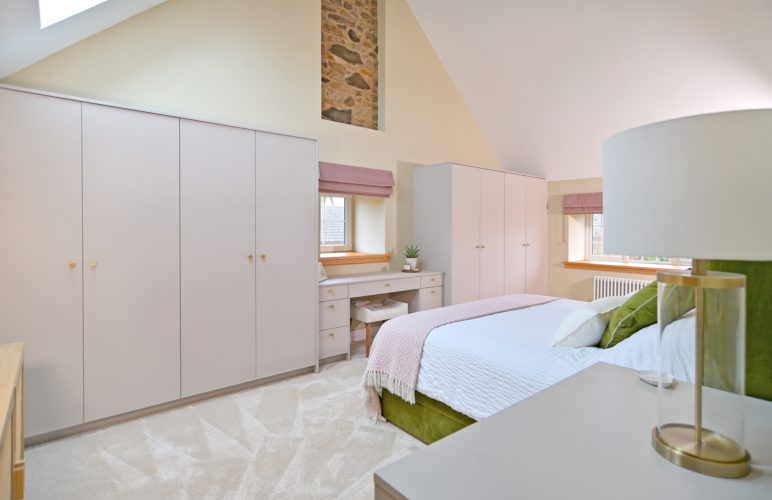 Caledonia Bespoke Melamine Woodgrain and Merrick Smooth Fluted Cashmere